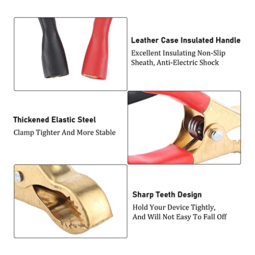 5Pair Alligator Clips Electrical, 50A 3.1inch Heavy Duty Insulated Pure Copper Charging Battery Clips Alligator Clamps, Spring Loaded Truck Car Electrical Battery Test Jumper Lead Probe