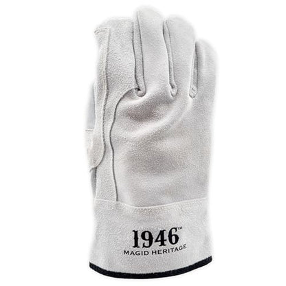 MAGID 1946 Heritage Split Cowhide Para-Aramid Stitched High Heat Leather Gloves, 8/Medium, 1 Pair, T1756 - size: 8/Medium, style: 1 Pair