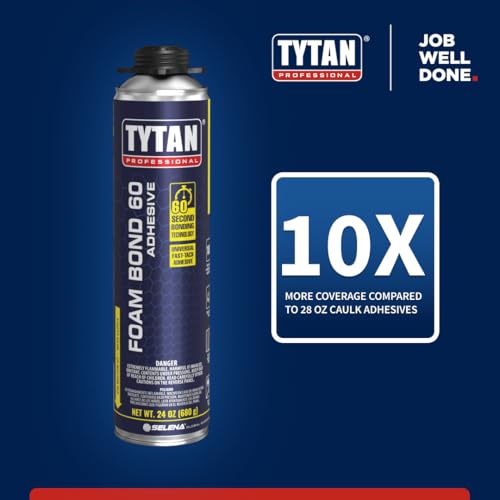 Foam Bond 60 24 oz Polyurethane Adhesive – Fast-Tack, 60-Second Drying, DIY Glue for Foam Panels, Shiplap, Wall Paneling, Board and Batten, Subfloors, Wood (3 Can Kit) - style: 3 Can Kit