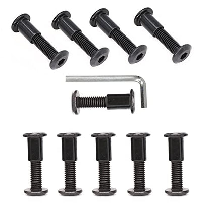 10-Pack Black M8 25mm Countersunk Rivet Socket Cap Connecting Bolts Cap Nuts Assortment Kit for Furniture Connecting - size: M8 x 25mm 10-Pack