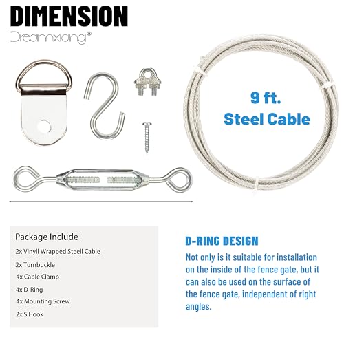Anti Sag Gate Support Cable Frame Kit for Wooden Fence, White, 2 Pack - color: Sliver