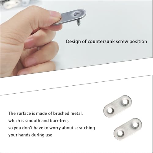 20 Pack Straight Brace, Flat Straight Bracket with Screws - color: Silver