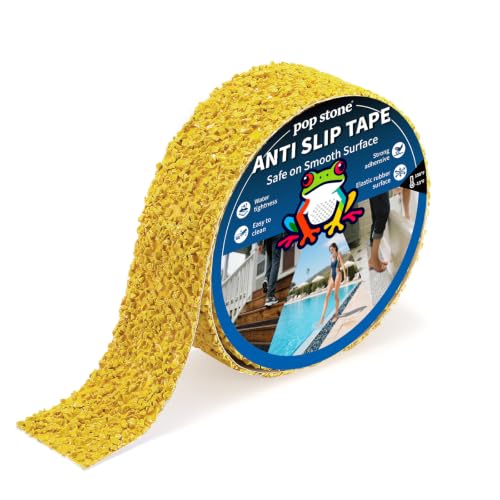 Waterproof Anti-Slip Traction Tape | 2" X 16.5ft | Heavy-Duty EPDM Rubber Granule Surface, Strong Grip & Resilient Foot Contact | Indoor & Outdoor for Pool, Bath, Ramps, Stairs and Steps - color: Caution Yellow, size: 2" X 16.5ft