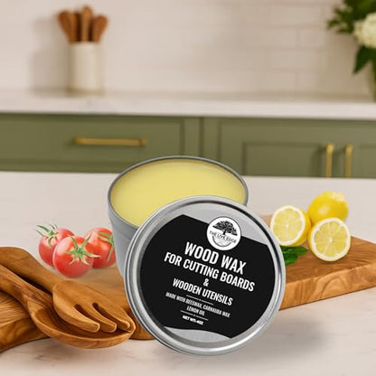 4oz Food Grade Beeswax Wood Polish and Cleaner | Beeswax for Cutting Board and Cooking Utensils | Carnauba Wax Food Grade Wood Restorer for Furniture Polish | Bee Wax Cutting Board Cream - size: 1 Fl Oz (Pack of 1)