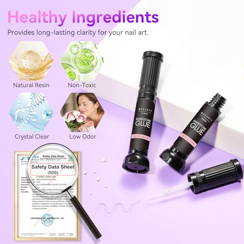Makartt Nail Rhinestone Glue: Precision Gap Filling Gel with Brush for Gems