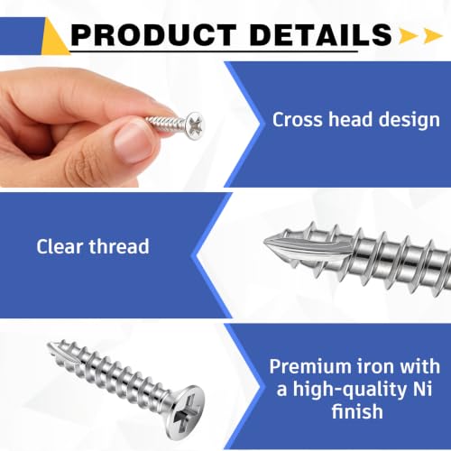 100 Pack Wood Screws #9 x 1 Inch, Silver - color: Sliver, size: 1 Inch