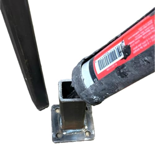 No Welding Anvil Repair Boot Rusty Black Metal Step Railing 1" Post 4" Mount -Loose Rails- Hollow or Solid Posts Slip-Fit INTO Base -Bolts & Cover Kit Handrail Brackets