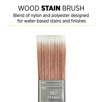 Minwax 427310008 Polycrylic Wood Stain Brush, 1.5”, White - size: 1-1/2 in.