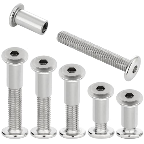 50pcs M8x40mm Silver Furniture Bolts for Skateboard Trucks,Bike Racks - size: M8x40mm