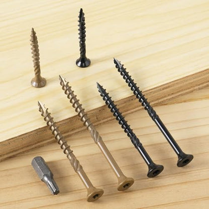 50pcs Deck Screws #10 x 5 Inch Wood Screw Star/Trox Drive Structural Screw for Timber, Log, Landscaping Wood Etc. - color: Brown, size: #10 x 5"