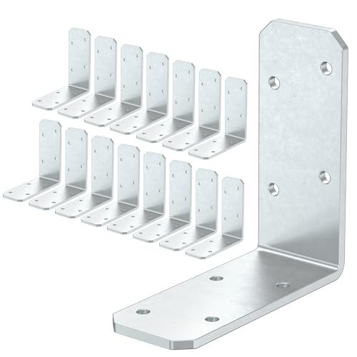 3x3 Inch Angle Bracket for Wood, Galvanized L Bracket, 16 PCS - color: Galvanized-16PCS