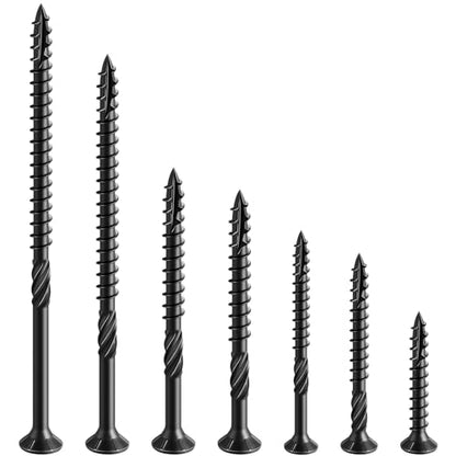 Wensilon #10 * 3" Black Deck Screws, (1030pcs) 15 lbs.Exterior Wood Screws, Rust Resistant epoxy Coated, Bronze, T25 Star Bit - color: Black, size: 10*3