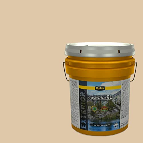Rodda Paint CASCADIA XL Exterior Satin Paint & Primer in One, 5-Gallon, Alabaster - color: Alabaster, size: 640 Fl Oz (Pack of 1)