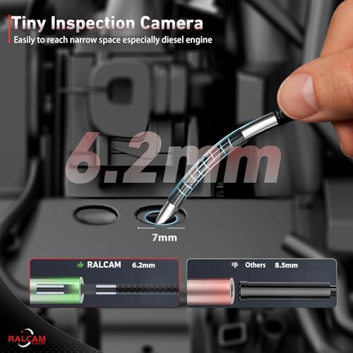 Ralcam Two-Way 210° Articulating Borescope Compatible with iPhone & Android