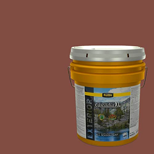 Rodda Paint CASCADIA XL Exterior Satin Paint & Primer in One, 5-Gallon, Monterey Chestnut - color: Monterey Chestnut, size: 640 Fl Oz (Pack of 1)