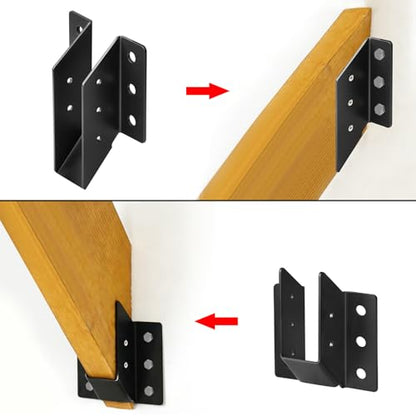 GBGS 2 Pairs Angled Joist Hanger for 2x6 Lumber,45°Slope Up and Down - size: 2x6 Lumber