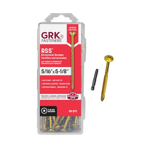 GRK Fasteners RSS™ 5/16 x 5-1/8" Rugged Structural Framing Screws, 50 PCS - size: 5/16" x 5-1/8"