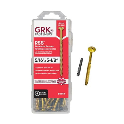 GRK Fasteners RSS™ 5/16 x 5-1/8" Rugged Structural Framing Screws, 50 PCS - size: 5/16" x 5-1/8"
