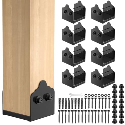 6x6 Post Base, 8Pcs Stainless Steel Adjustable Post Anchor Bracket - size: 6x6