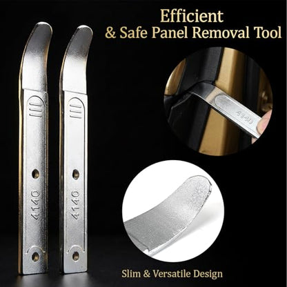 2PCS 4140 Steel Pry Bar Tool - 6.7 Inch Pry Bar Removal Tool, Pry Tool Pry Bar, Automotive Panel Removal Tool for Automotive Interior Panel Demolition Flooring Roofing