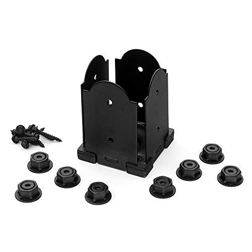 OZCO Laredo Sunset Post Base Kit, 4in x 4in, 1 Kit with Hardware, Black - size: 4x4, style: Laredo Sunset