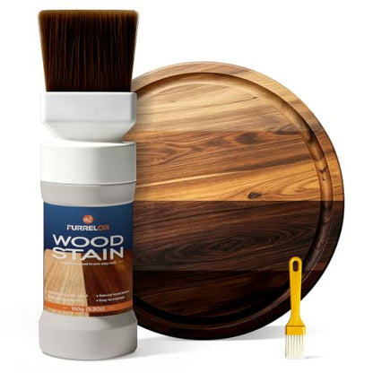 Wood Stain Sealer 135ml/5.3oz Water Based Walnut Wood Stain in One Brush - color: Black/Walnut