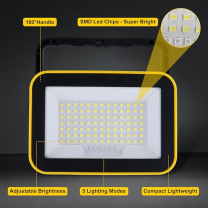 Portable LED Work Light with USB Charging, 5 Brightness Modes, Red Light Function, 4-Pack, Yellow and Black - size: SMD-4Pack