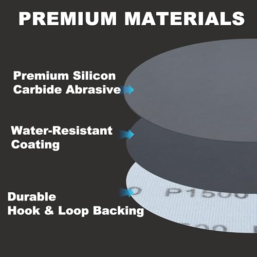 5 Inch Wet Dry No-Hole Sanding Discs, 120Pcs, 800-5000 Assorted Grit