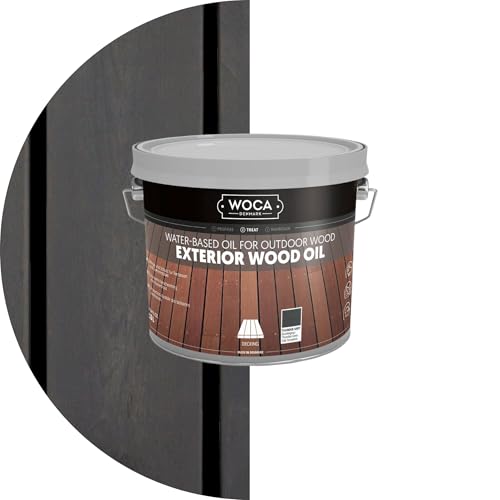WOCA Denmark - Exterior Wood Oil - Water Based Penetrating Stain for Outdoor Wood Decks, Fences, Siding and Furniture - 2.5L - Thunder Grey - color: Thunder Gray, size: 2.5L