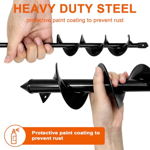 Auger Drill Bit for Planting Set,2 Pack 1.6"x16" & 3.5"x16" Spiral Post Hole Diggers for 3/8" Hex Drive Drill,Garden Spiral Hole and Bulb Planter Tool,Perfect for Bulbs,Fence Posts,Umbrella Holes - size: 1.6"x16"+3.5"x16"