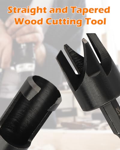 8Pcs Plug Cutter, 1/4-5/8 in Wood Plug Cutters Drill Bit Set - style: Hex Shank