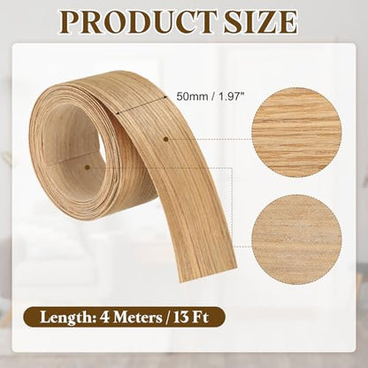 uxcell 2 Inch x 13ft Wood Veneer Edge Banding, Pre-Glued Flexible Ash Edging Strips, Iron on with Hot Melt Adhesive Wood Tape for Cabinet Repair and Furniture Restoration - size: 2 Inch x 13ft