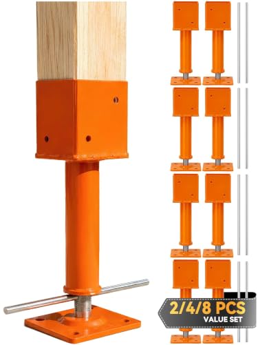4 Pack Screw Jack Post, 4" x 4" Adjustable Screw Jacks