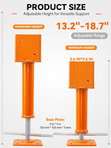 4 Pack Screw Jack Post, 4" x 4" Adjustable Screw Jacks