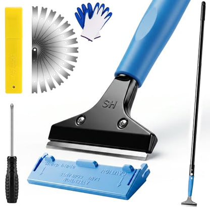 Floor Scraper - 8'' To 67'' Adjustable Long Handle