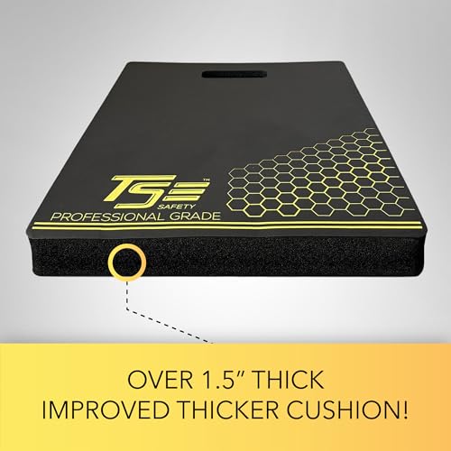 True Flex Protective Kneeling Pad, Premium Quality Neoprene Pad, Heavy Duty Stabilization, Easy to Carry Handle, Comfortable Ergonomic Design Kneeling Mat by TSE Safety,Black 14 inches x 18 inches