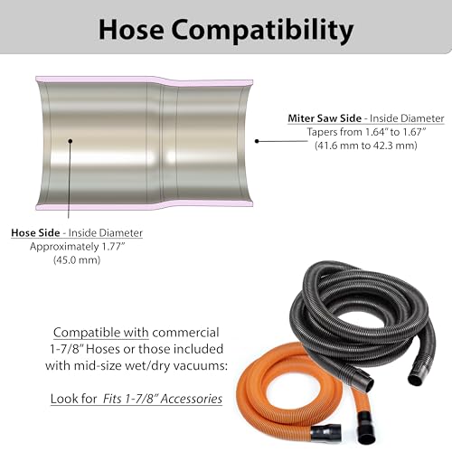 Hose Adapter for DeWalt Miter Saws DWS779 DWS780 (1-7/8" Hose) - style: 1-7/8" Hose