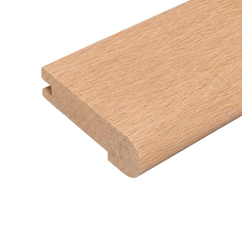 36" Long - Butt Stair Nosing Unfinished Red Oak, 3 3/8" Wide x 3/4" Thick Butt End, Stair Nose Molding, Hardwood Stair Edge Trim for Stair Treads, Flooring Transitions, Steps, and Landing Edges - size: 3 FT Long