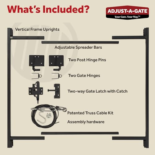 Adjust-A-Gate Wide Gate Frame Kit, Black, 60-96 in, 47 in Tall, 2-Pack - size: 60"-96" wide openings, 5'-6' high