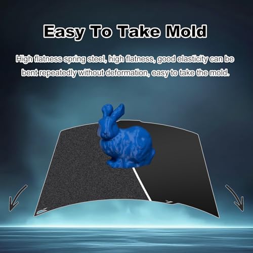 260x271mm Black Build Plate Double Sided Textured PEI+Smooth PEI Flexible Removable Spring Steel Heated Printing Bed Platform for Elegoo Centauri Carbon/Centauri 3D Printer - size: 260x271mm