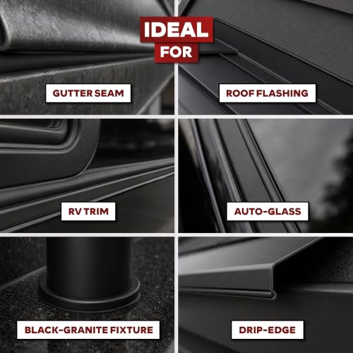 XFasten Silicone Sealant Waterproof Black Cartridge, 10.1 oz (Single Pack) Black Caulking Silicone Adhesive Sealant Cartridge for RV, General Use, Window, Door, Glass, Automotive Leak Sealing - color: Black