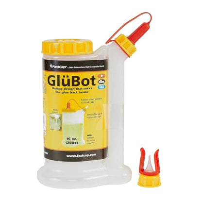 Fastcap Glue Dispenser, Yellow/White, 16 oz, Plastic GB.GLUBOT.YB - 1 Each