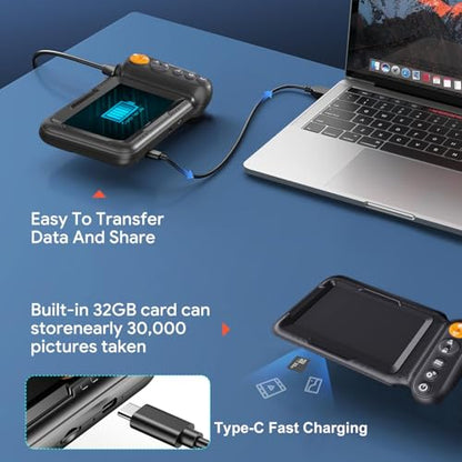 Dual Lens Endoscope Camera with Light, 1080P Borescope Inspection Camera with 5" IPS Screen, 32.8FT Semi-Rigid, 8+1 LEDs & 32GB Card, 7.9mm IP67 Waterproof Sewer Snake Cam for Car Plumbing Wall