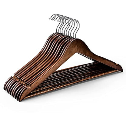 HOUSE DAY Premium Wooden Hangers 10 Pack, 17.5" Smooth Wood Clothes Hangers - size: 10 Pack