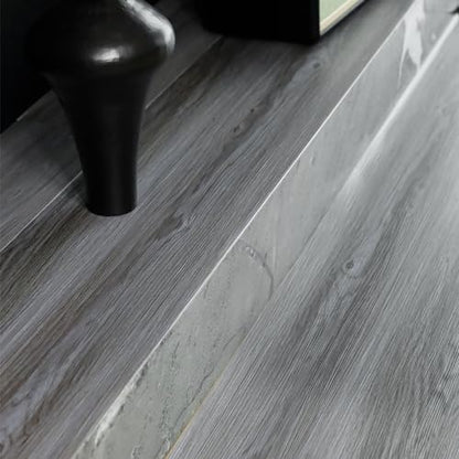 Woodgrain Vinyl Floor Roll, 11.8" x 394", Quick‑Apply Peel & Stick - color: Grey, size: 394"*11.8"
