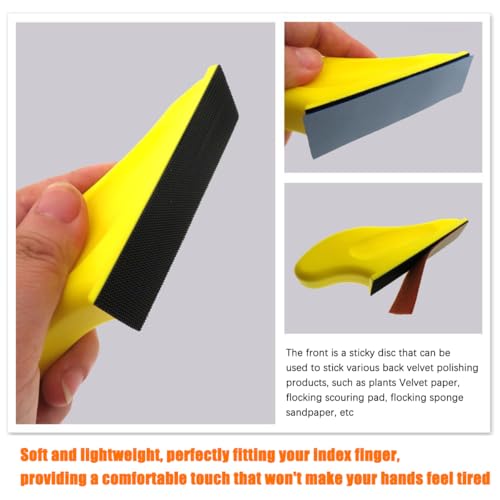 Micro Hand Sanding Block Mini Foam Sander Hook And Loop Backing Plate (Yellow) - color: Yellow