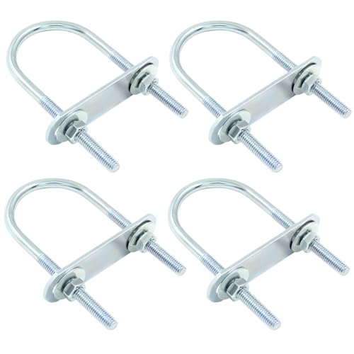 M6 U Bolts, 1-9/16 Inch Wide (40mm x 90mm), 4 Sets - size: 40 mm x 90 mm