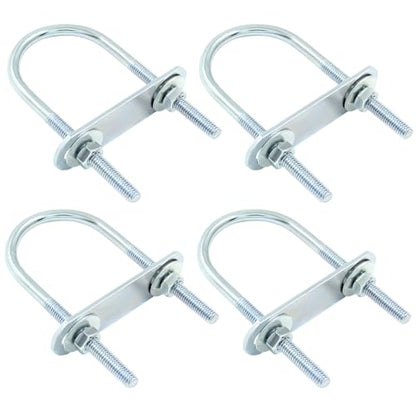 M6 U Bolts, 1-9/16 Inch Wide (40mm x 90mm), 4 Sets - size: 40 mm x 90 mm