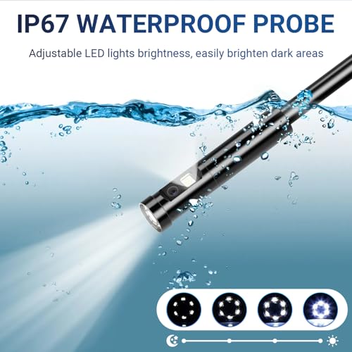 Endoscope Camera with Light, 4.3" IPS Screen Inspection Borescope Camera