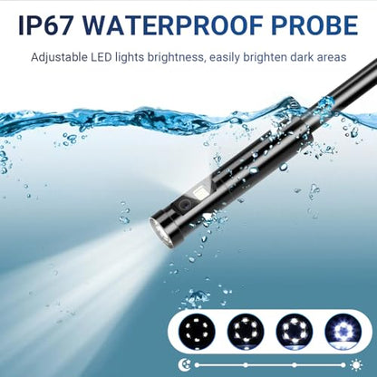 Endoscope Camera with Light, 4.3" IPS Screen Inspection Borescope Camera
